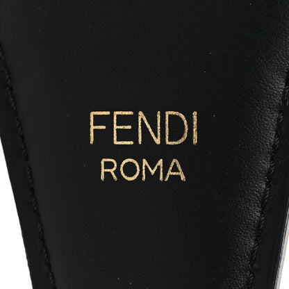 Fendi Jacquard Ribbon Vitello King FF Bi-Color Intreccio Adjustable Strap You Black White 4 of 5