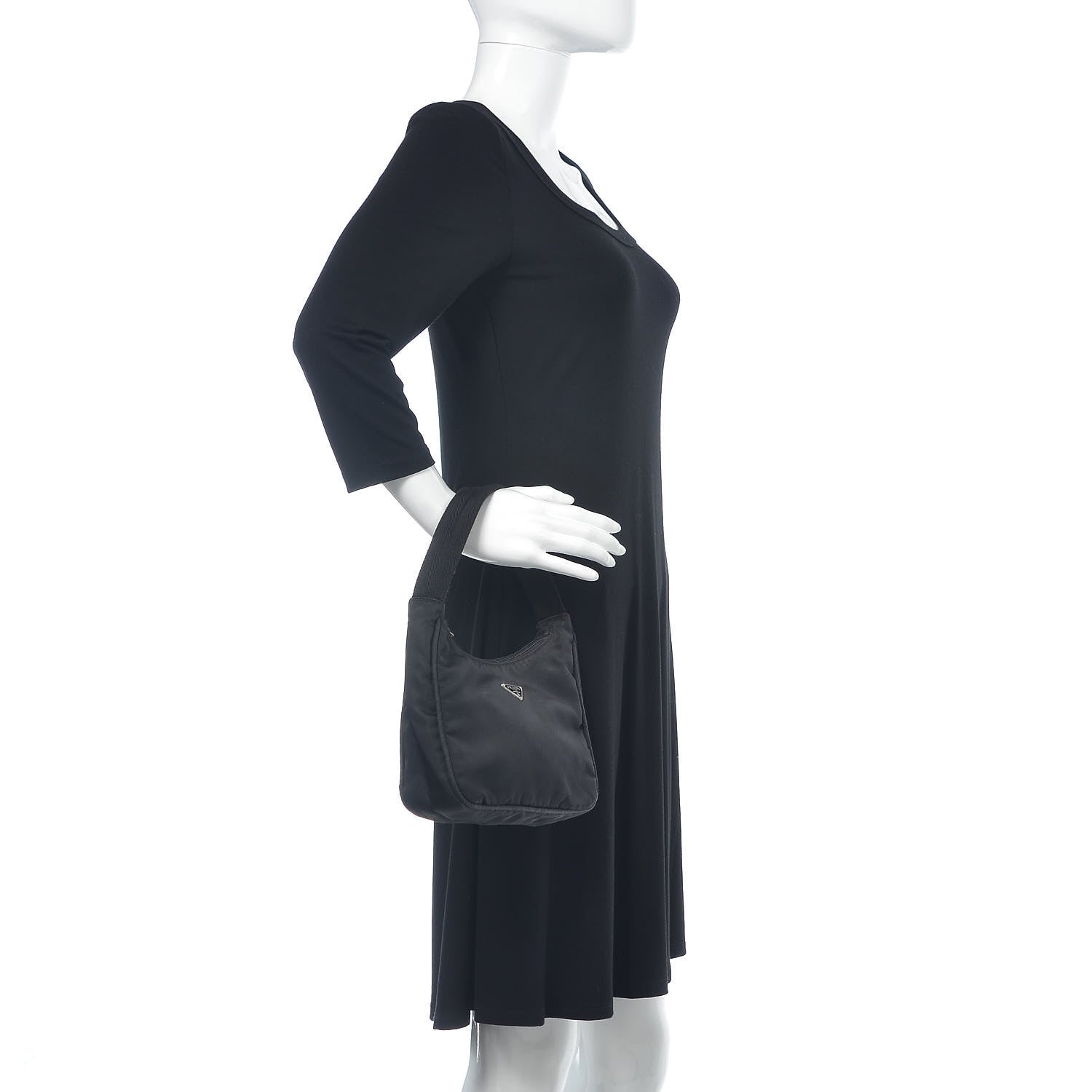 Prada Tessuto Nylon Hobo Black 2 of 16