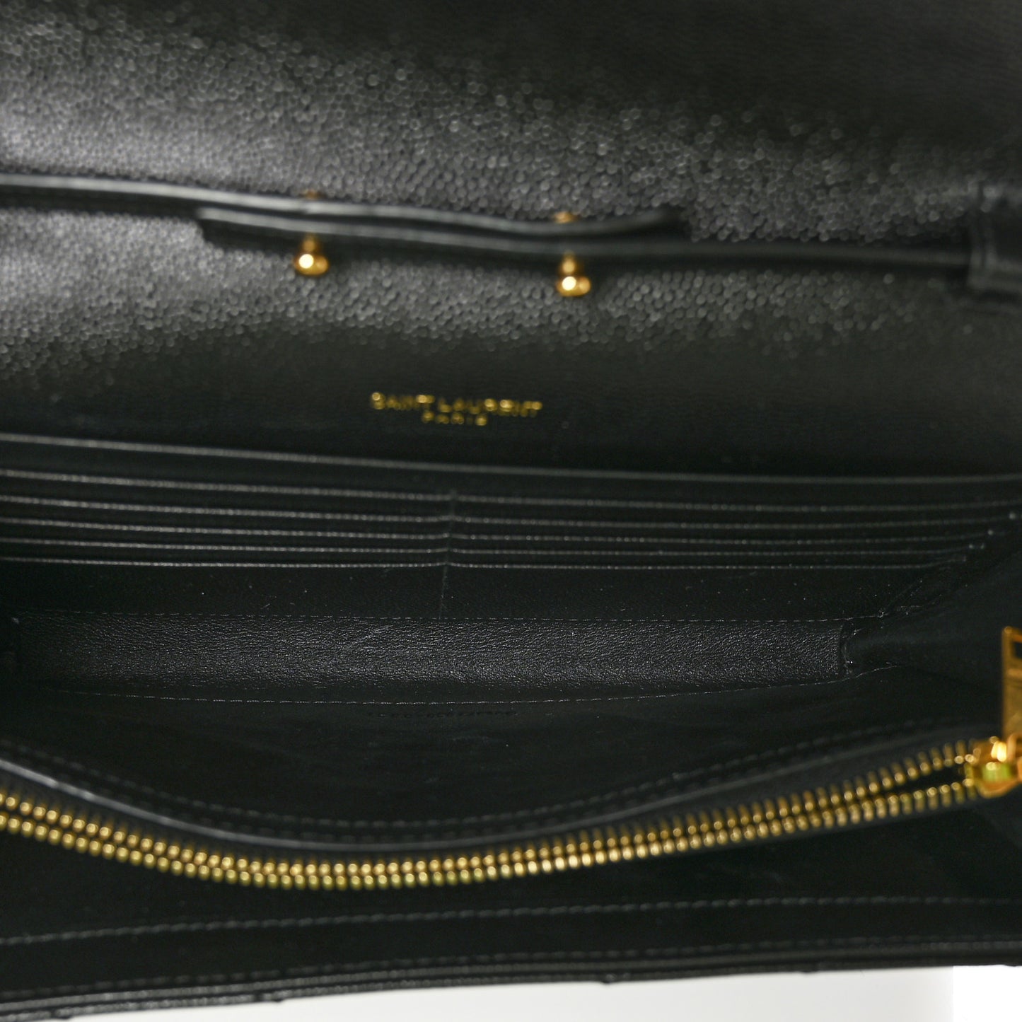 Grain De Poudre Matelasse Chevron Monogram Chain Wallet Black