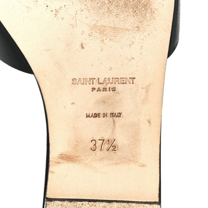 Saint Laurent Calfskin Tribute 05 Slide Sandals 37.5 Black 8 of 10