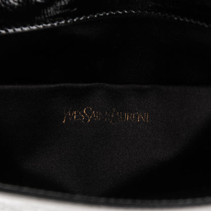Saint Laurent Textured Patent Monogram Large Belle De Jour Clutch Black 6 of 6
