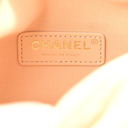 Chanel Shiny Crumpled Lambskin Quilted Small Preppy Pocket Camera Case Beige 6 of 13