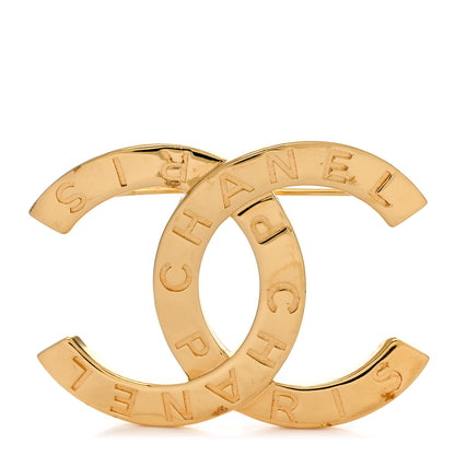 Chanel Metal Paris Button CC Large Brooch Gold 1 of 4