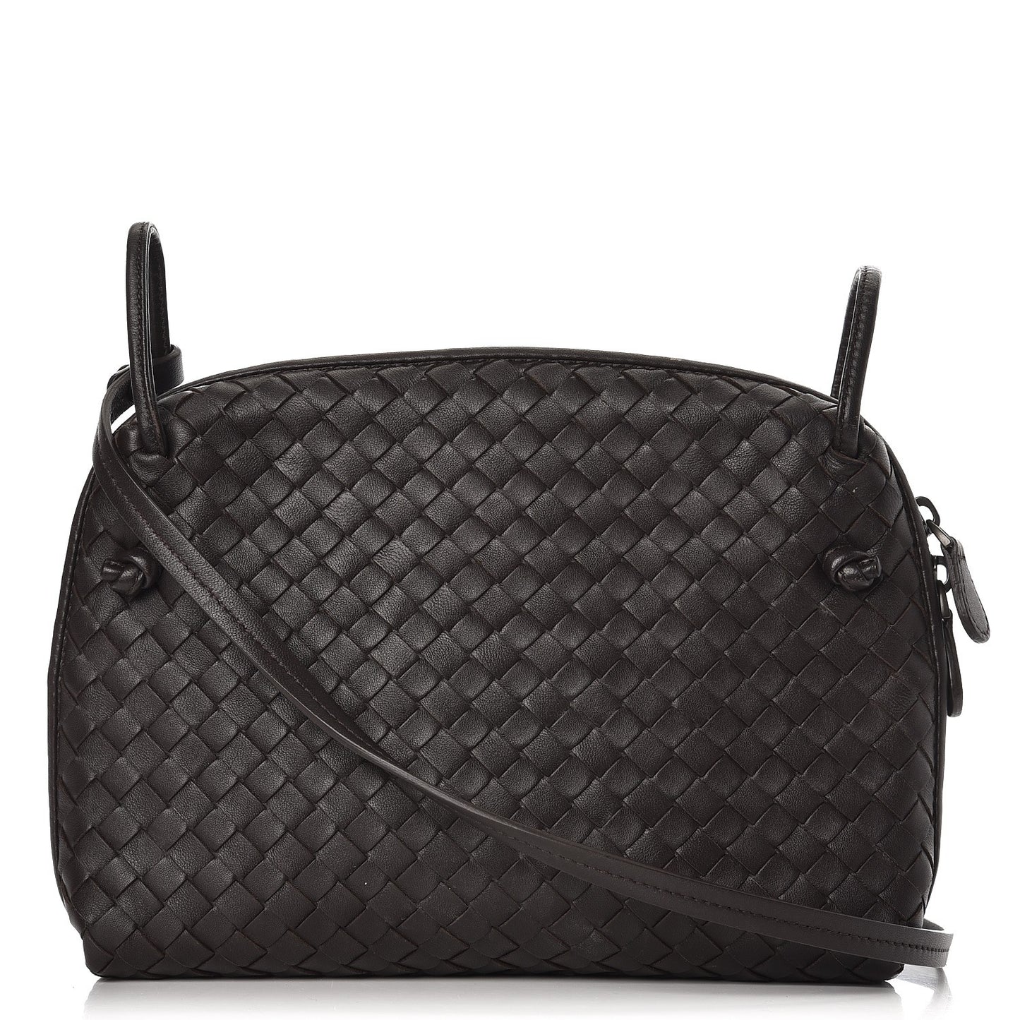 Nappa Intrecciato Pillow Crossbody Messenger Espresso
