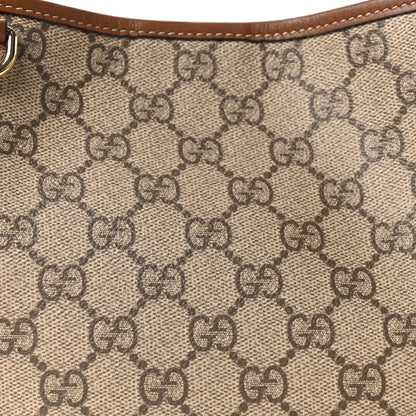 Gucci GG Supreme Monogram Emblem Small Shoulder Bag Beige Ebony Sundial 7 of 9