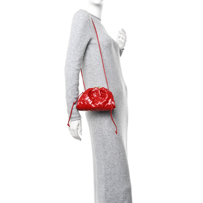 Bottega Veneta Patent Intrecciato The Mini Kiss Lock Pouch Candy Apple 2 of 9