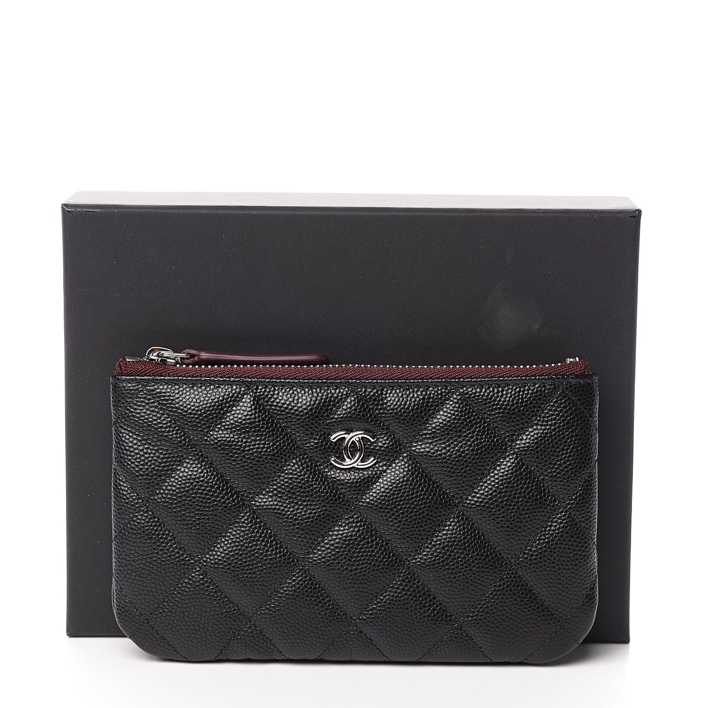 Caviar Quilted Small Cosmetic Case Black