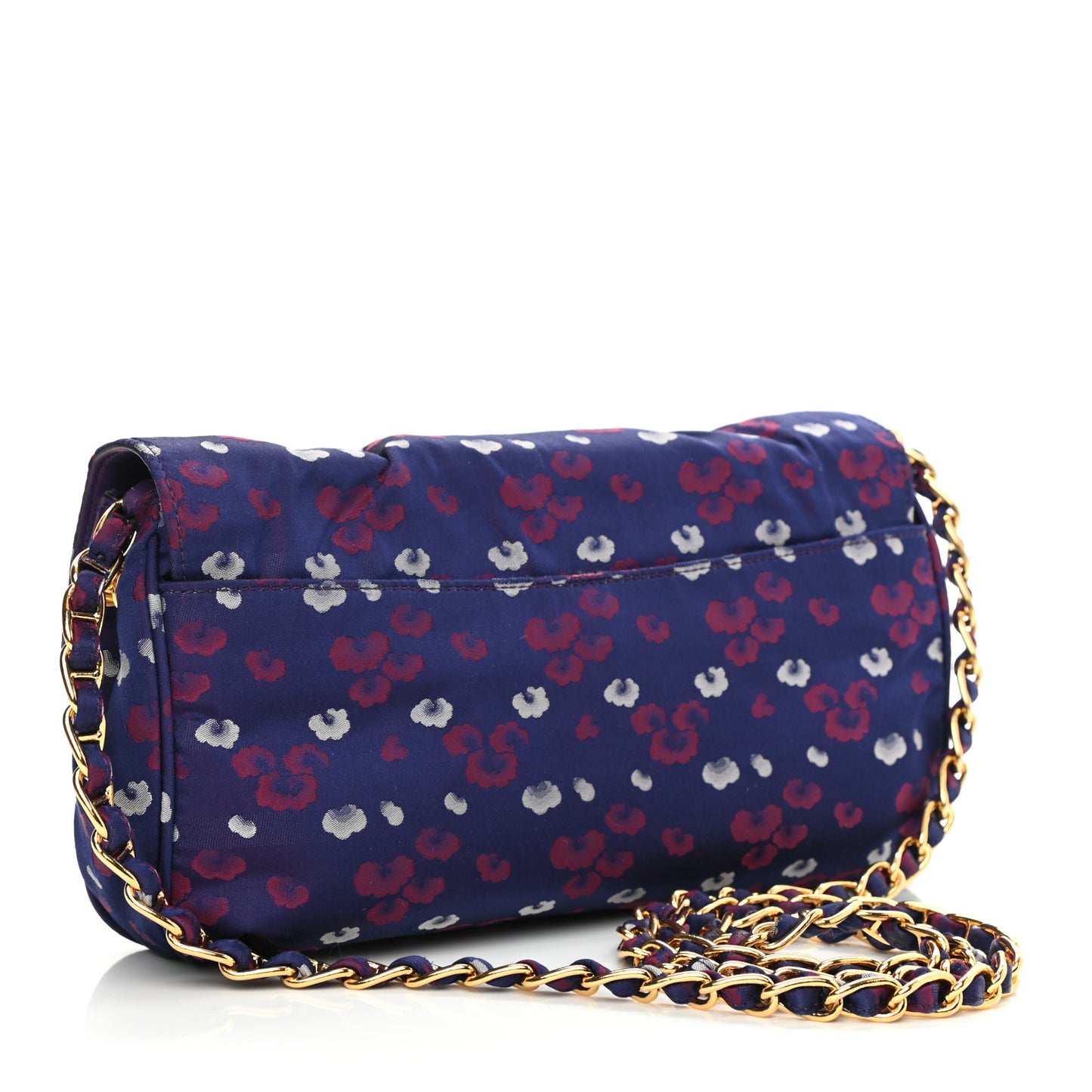 Tessuto Nylon Jacquard Floral Print Shoulder Bag Viola