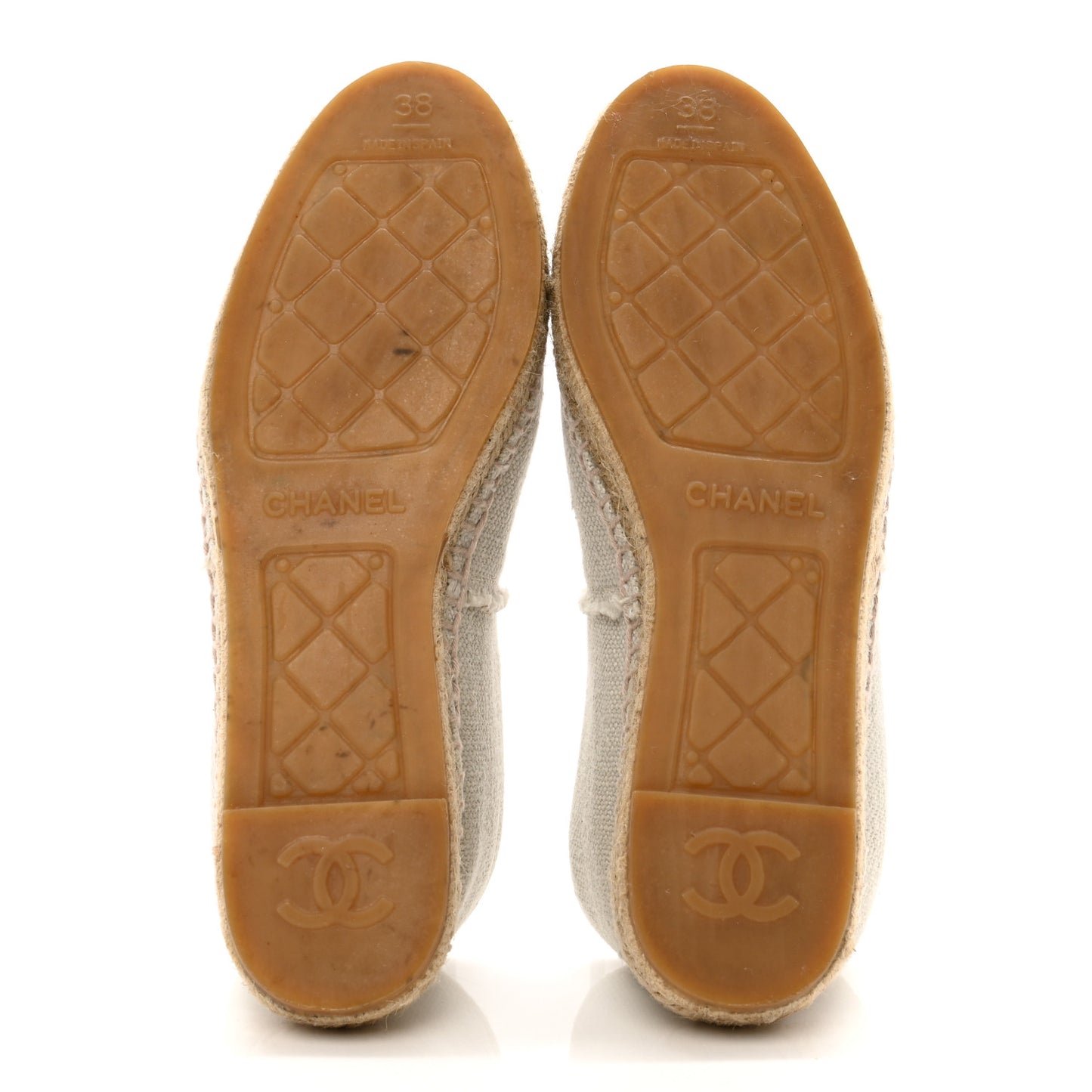 Linen CC Espadrilles 38 Beige Black