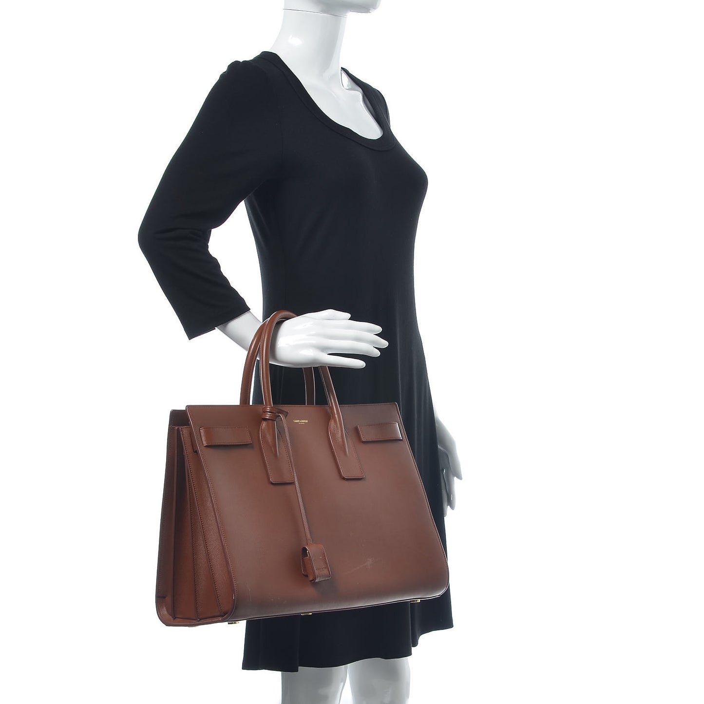 Calfskin Large Sac De Jour Carryall Cognac