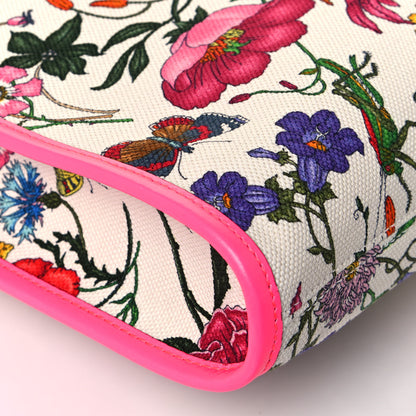 Gucci Canvas Flora Large Rajah Chain Tote White Multicolor Fuxia Fluo 12 of 13