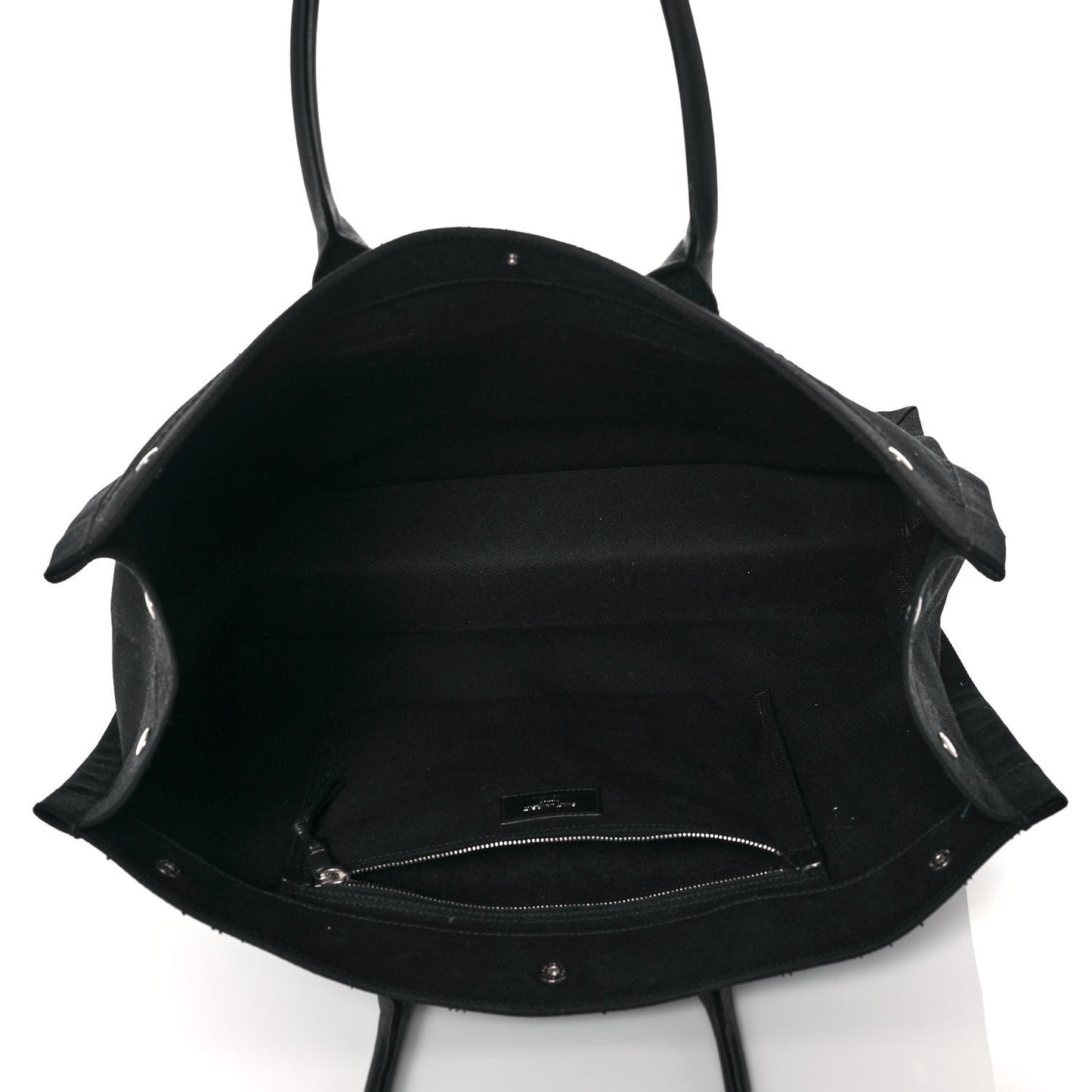Linen Calfskin Rive Gauche Tote Black