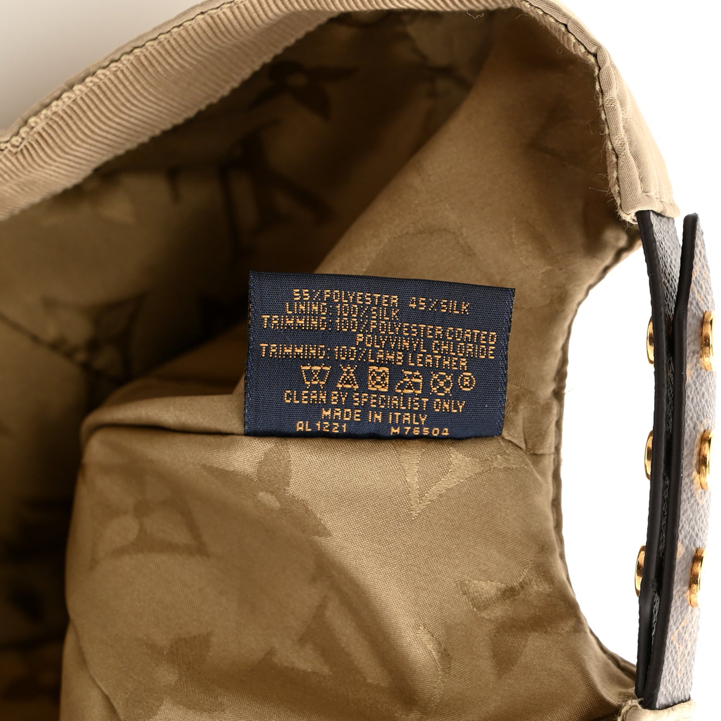 Monogram Polyester Silk LV Get Ready Cap M Beige