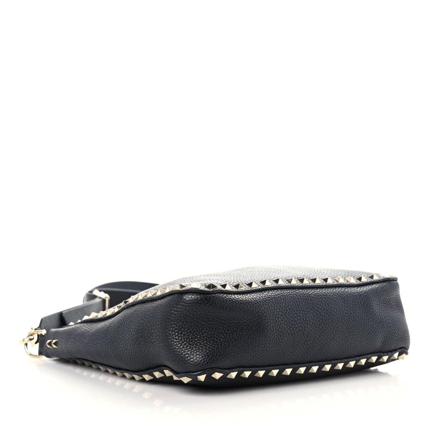 Valentino Garavani Pebbled Calfskin Large Rockstud Flip-Lock Messenger Bag Black 4 of 12