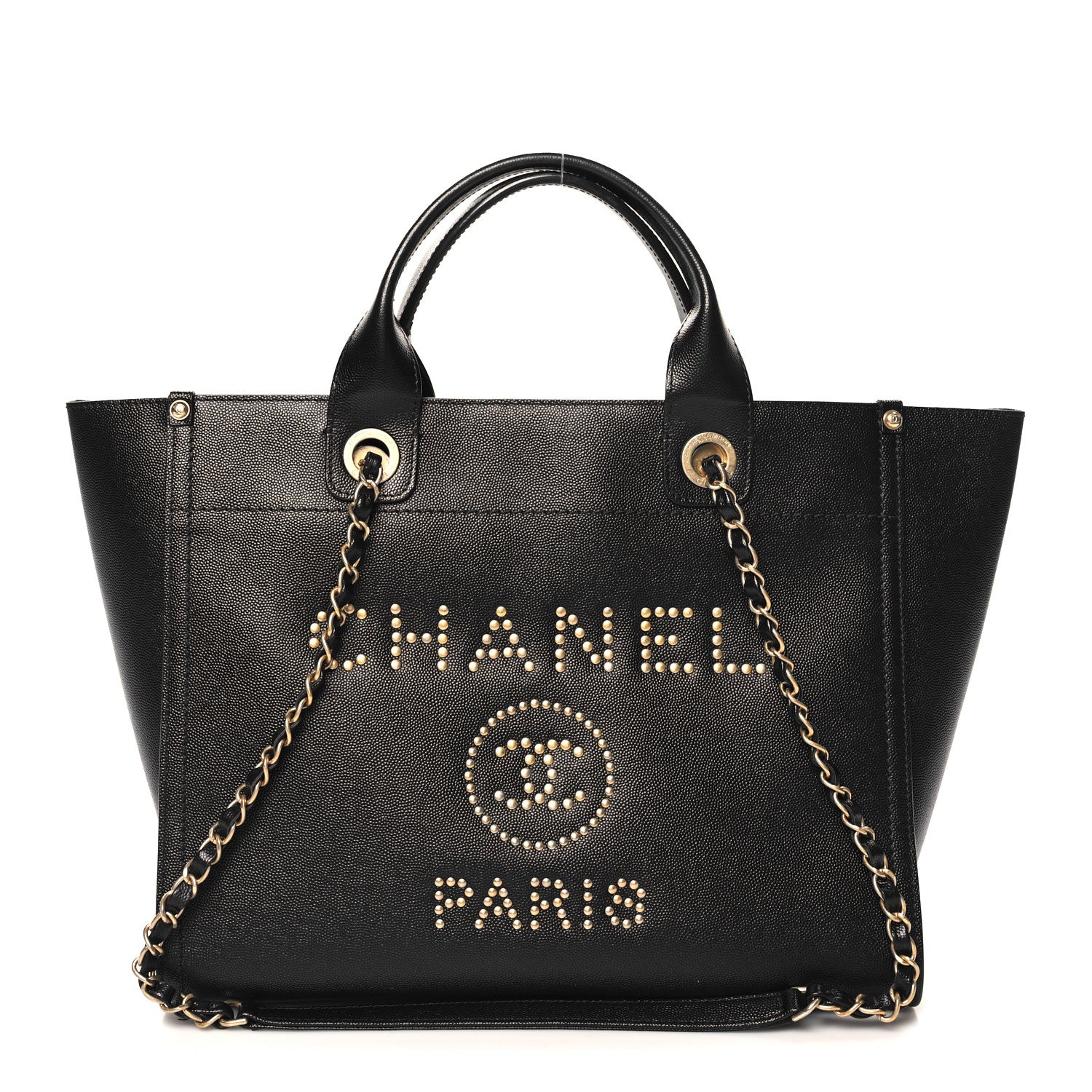 Chanel Caviar Small Studded Deauville Tote Black 1 of 10