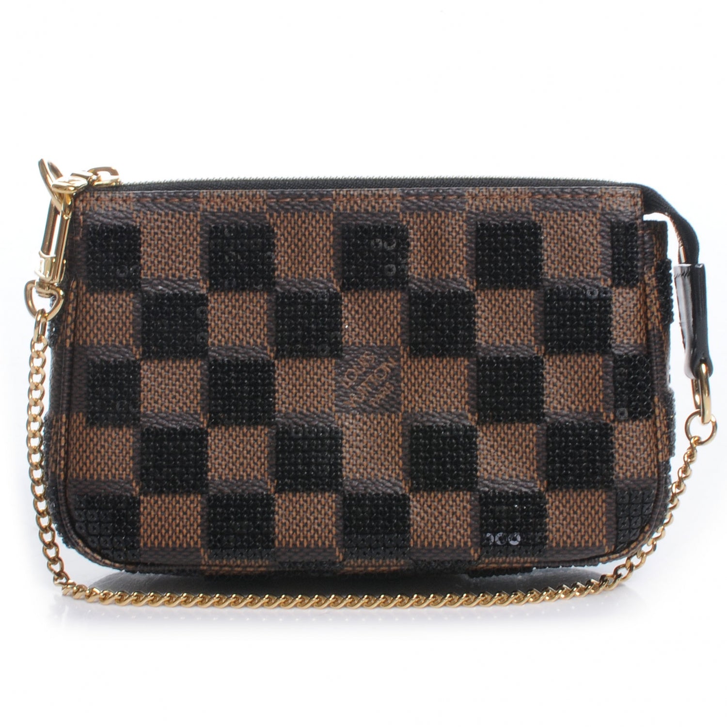 Louis Vuitton Damier Paillettes Mini Pochette Accessories Black 1 of 8