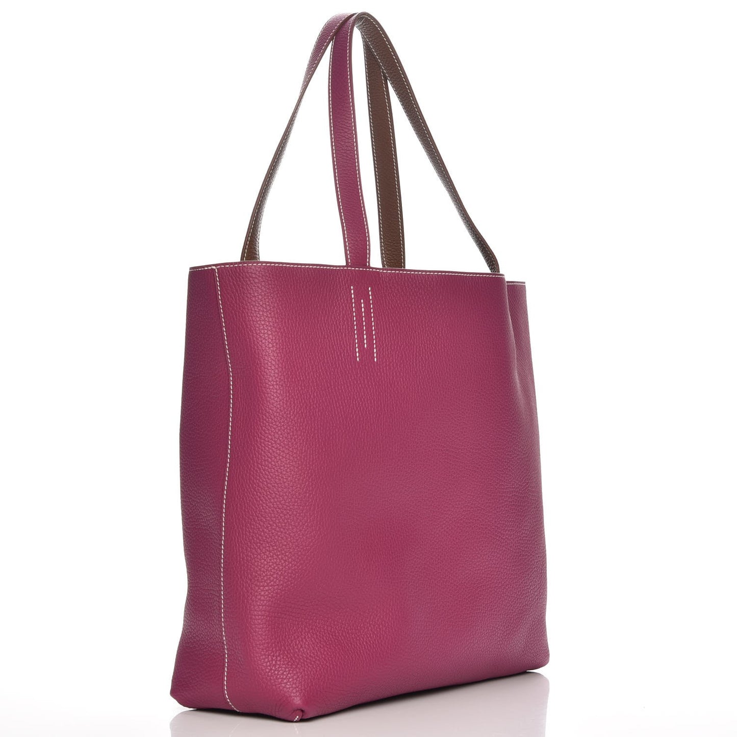 Taurillon Clemence Double Sens 45 Reversible Tote Marron D'Inde Tosca