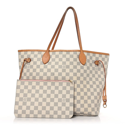 Louis Vuitton Damier Azur Neo Neverfull MM Rose Ballerine 1 of 10