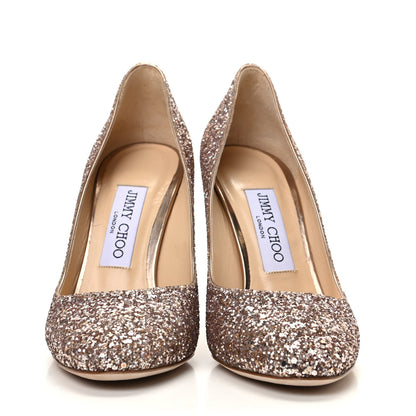 Jimmy Choo Glitter Esme 100 Pumps 37 Nude 2 of 8