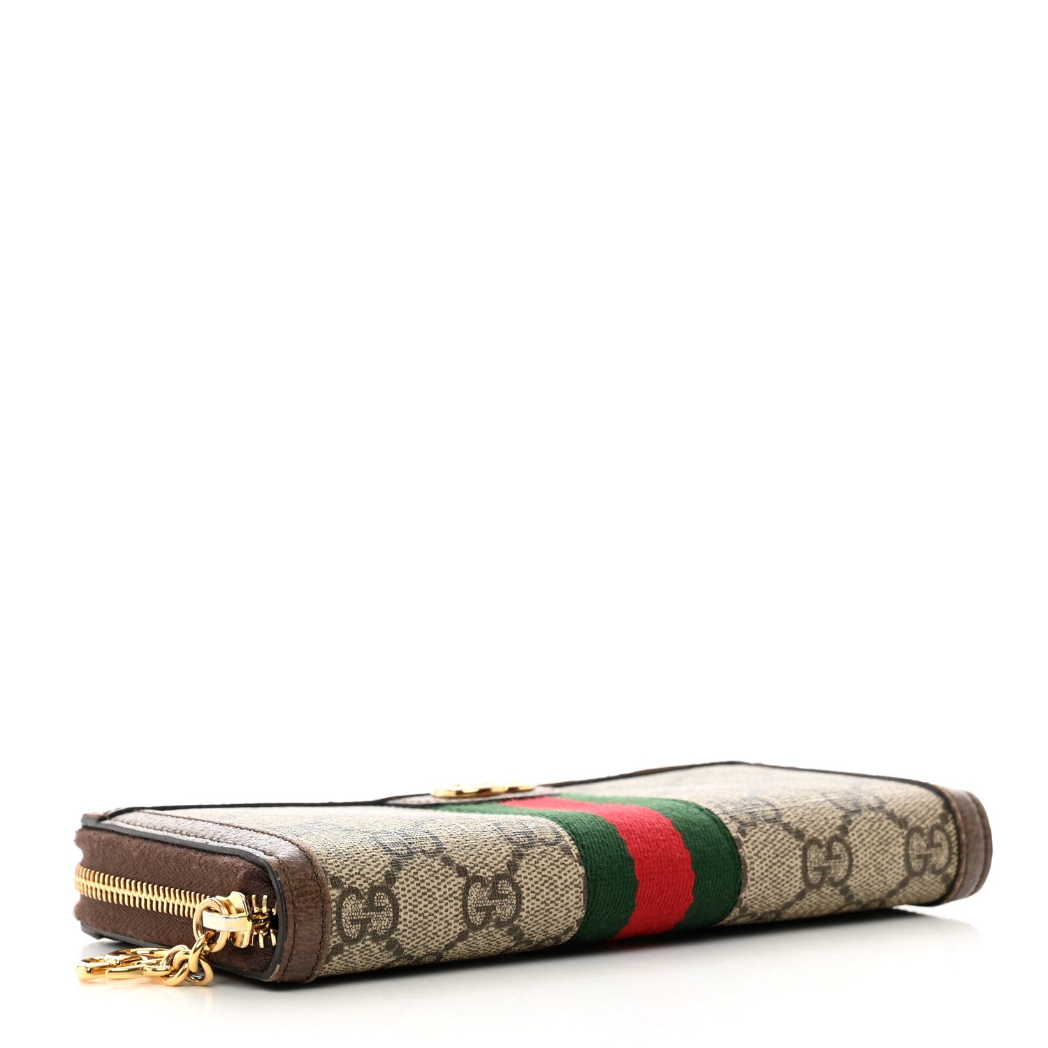 Gucci GG Supreme Monogram Web Ophidia Zip Around Wallet Brown 4 of 8