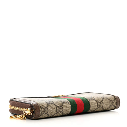 Gucci GG Supreme Monogram Web Ophidia Zip Around Wallet Brown 4 of 8