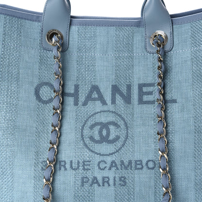 Chanel Mixed Fibers Striped Medium Deauville Tote Blue 10 of 11
