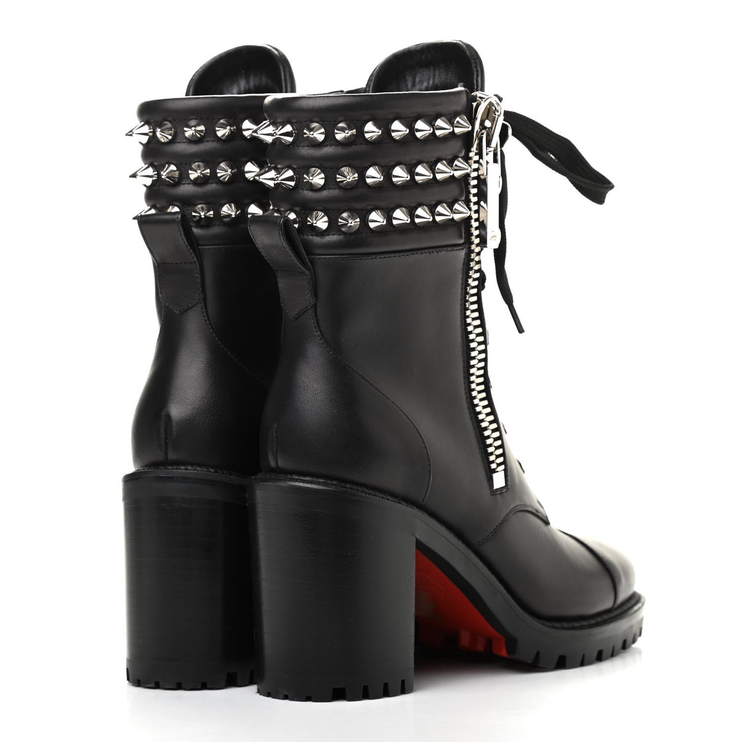 Calfskin Winter Spikes 70 Combat Boots 37 Black