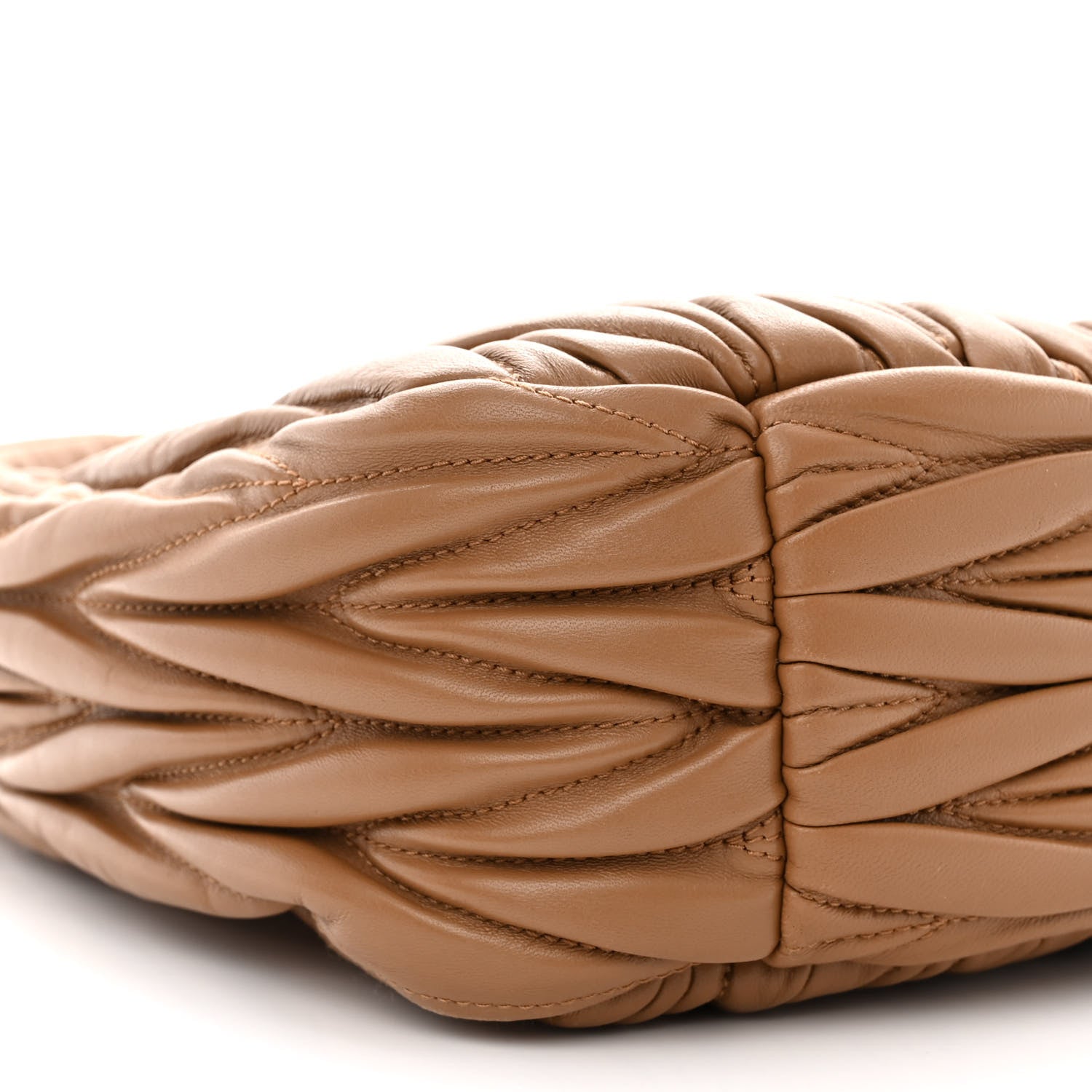 Miu Miu Nappa Matelasse Regular Wander Hobo Caramel 10 of 11