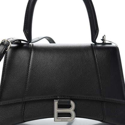 Balenciaga Grained Calfskin Small Hourglass Top Handle Bag Black 9 of 9