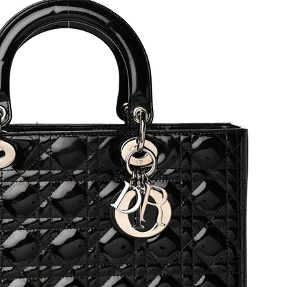 Christian Dior Patent Cannage Large Lady Dior Black 6 of 10