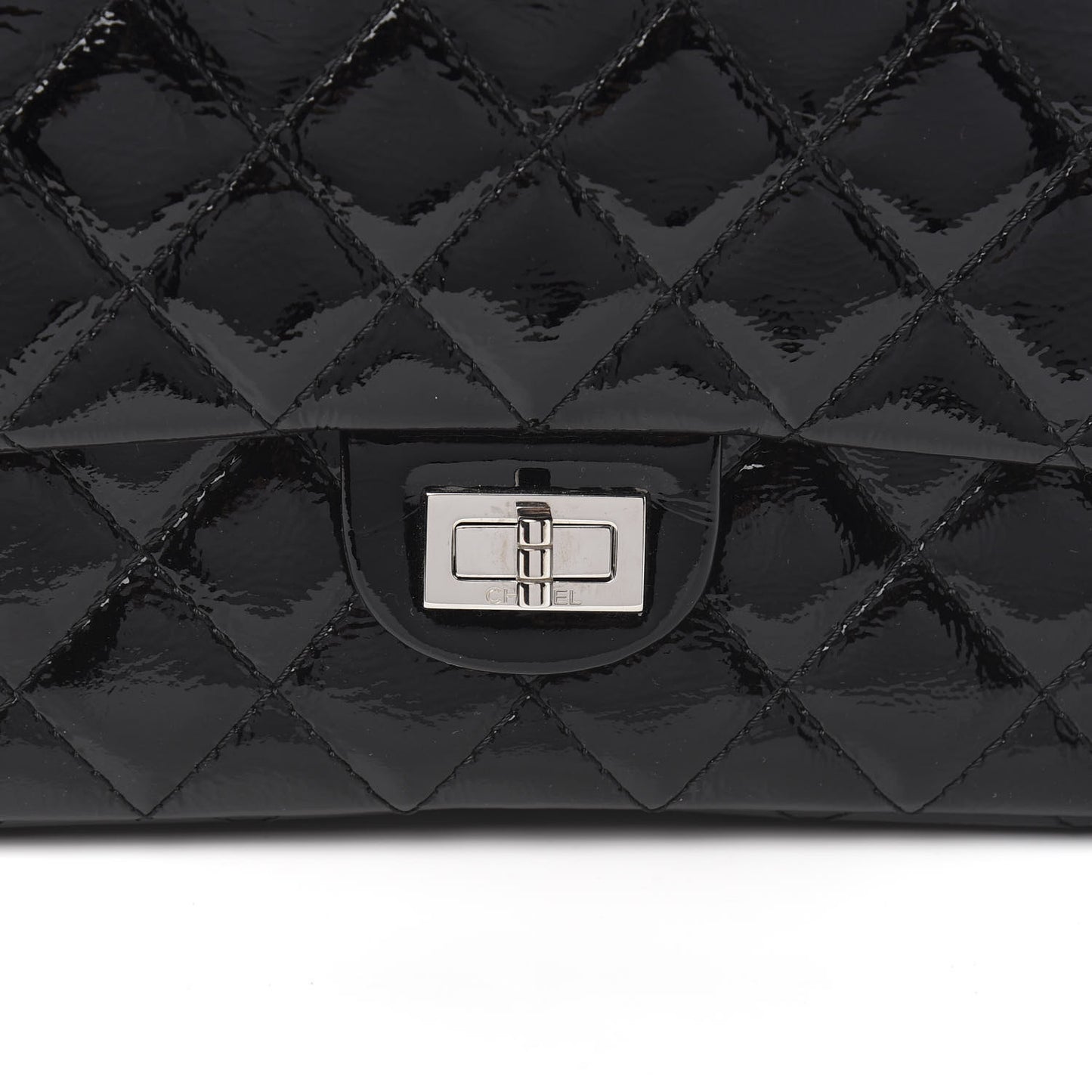 Distressed Patent Quilted 2.55 Reissue 226 Flap Black