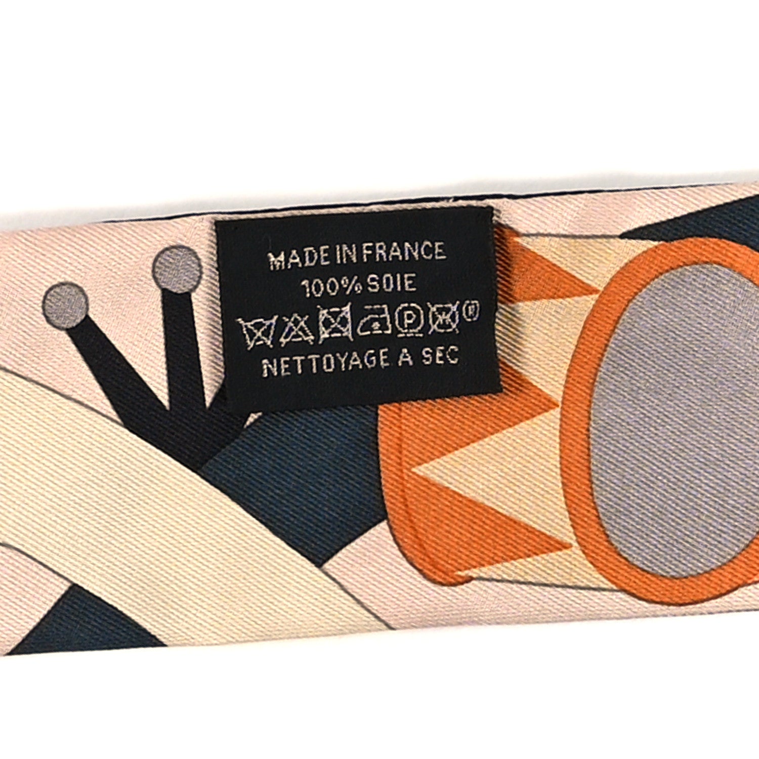 Hermes Silk Parade En Fanfare Twilly Noir Caramel Gris 4 of 4