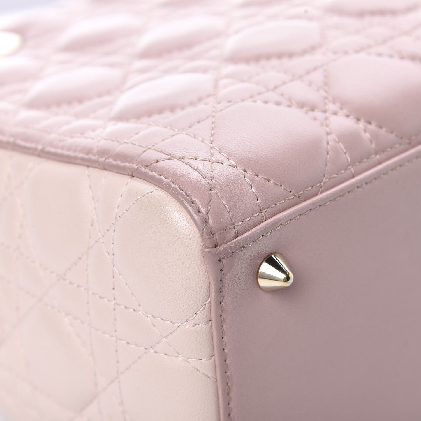 Lambskin Cannage Medium Tri-Color Lady Dior Rose Pale