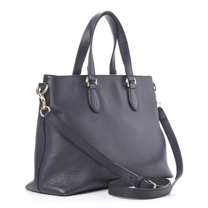 Gucci Calfskin Bamboo Tassel Top Handle Tote Blue 4 of 13