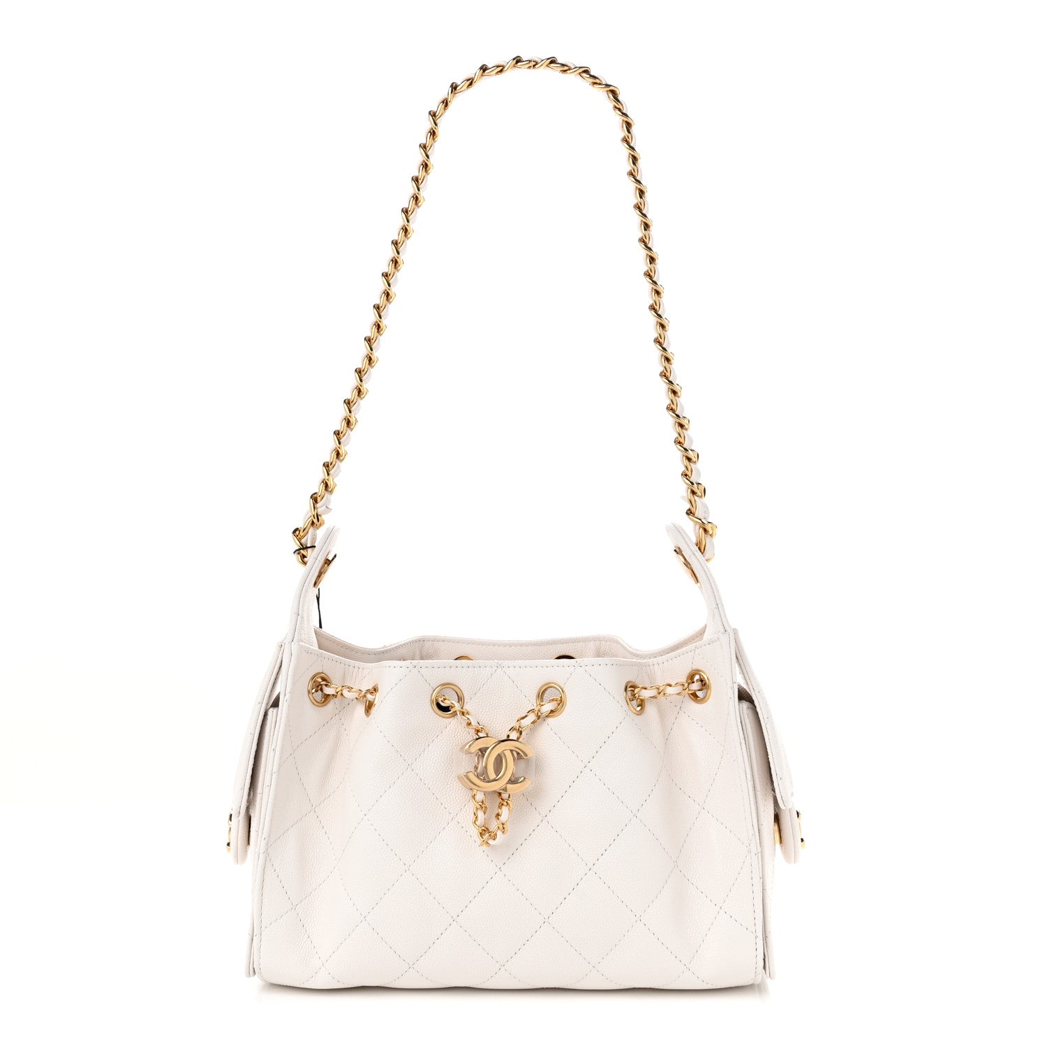Chanel Caviar Quilted Mini Chanel 25 Handbag White 1 of 10