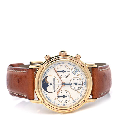 Jaeger-LeCoultre 18K Yellow Gold Ostrich 30mm Odysseus Moon Phase Quartz Watch 167.7.30 2 of 4