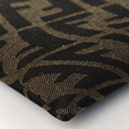 Fendi X SARAH COLEMAN Fabric Jacquard Vitello King FF Vertigo Medium Flat Pouch Tobacco Moro Black 9 of 14