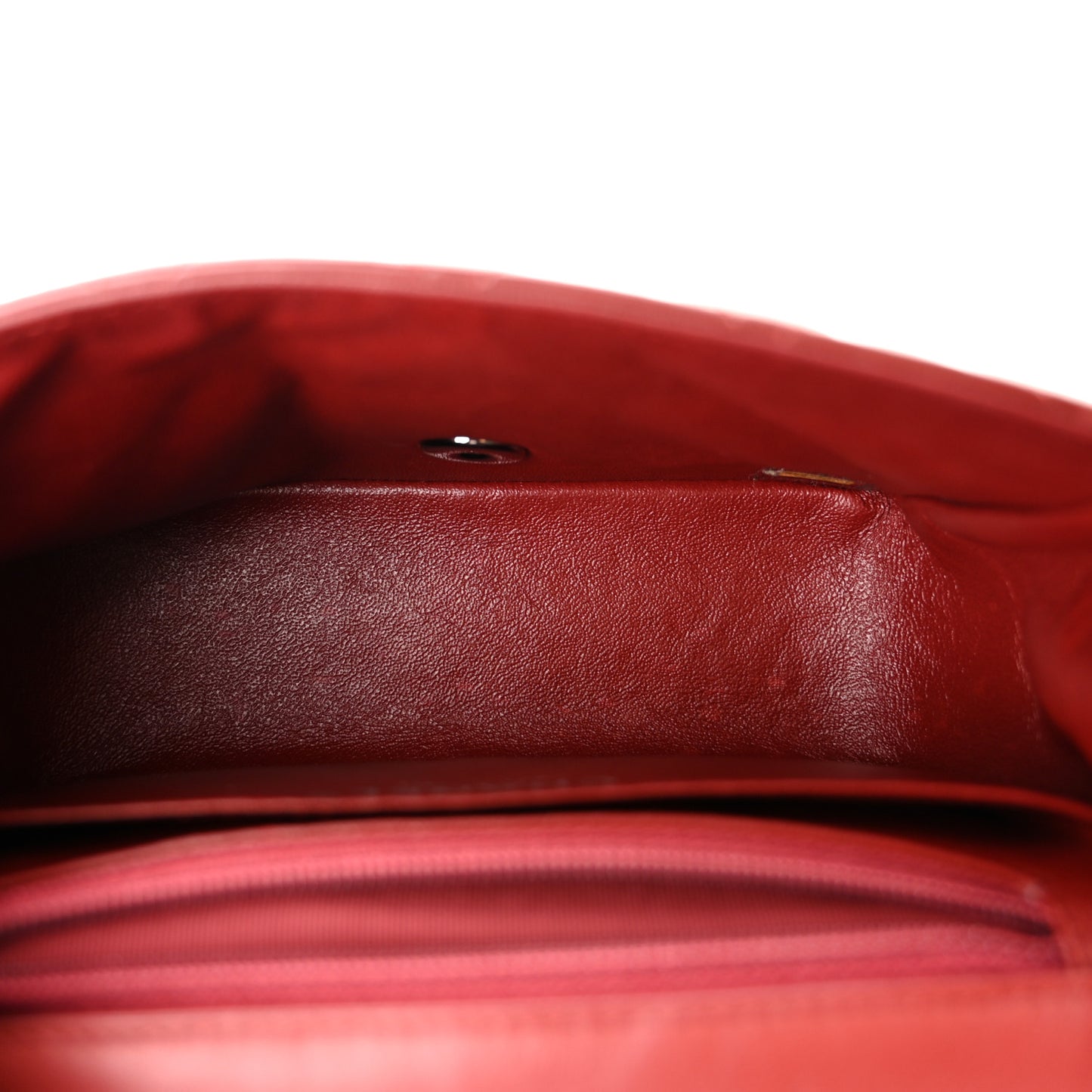 Patent Quilted Mini Square Flap Dark Red
