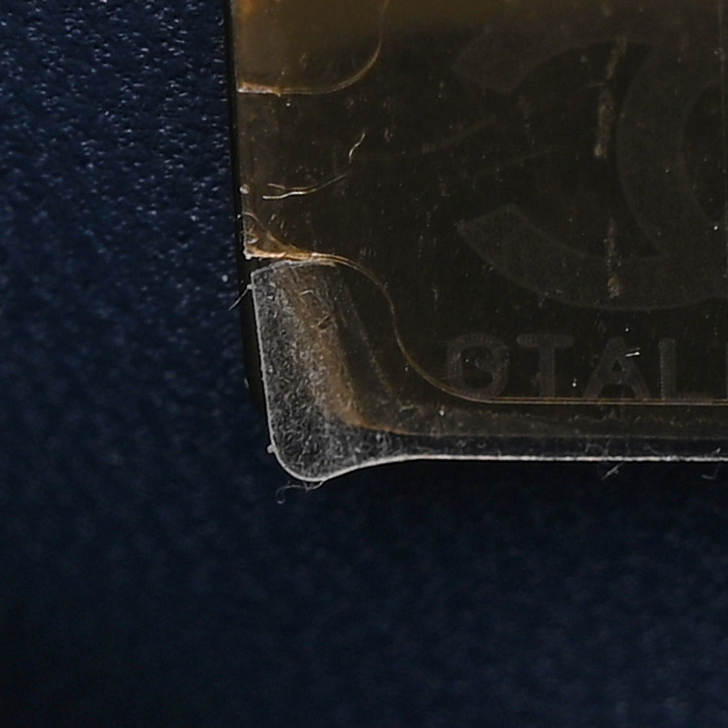 Printed Denim Quilted Medium Double Flap Dark Blue