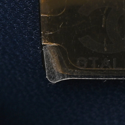 Chanel Printed Denim Quilted Medium Double Flap Dark Blue 7 of 10