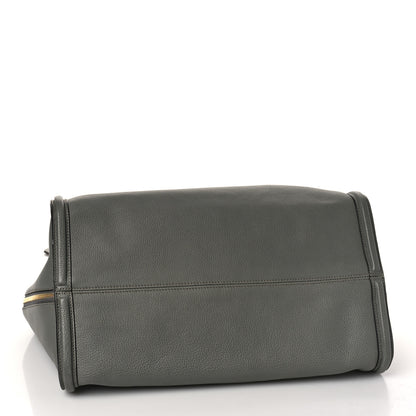 Alexander McQueen Pebbled Calfskin Large Skull Padlock Zip Around Tote Dark Grey 4 of 9
