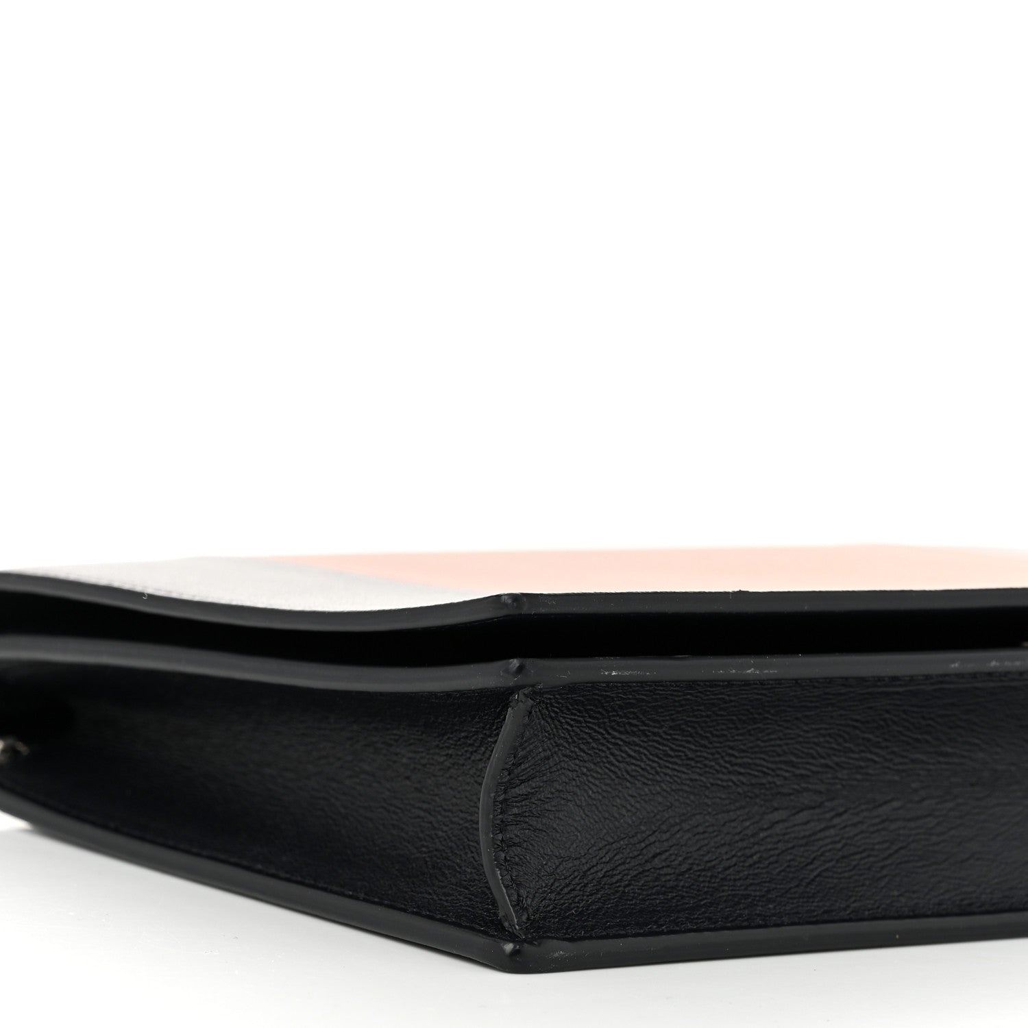 Celine Smooth Lambskin Frame Evening Chain Clutch Terracotta Navy 9 of 10