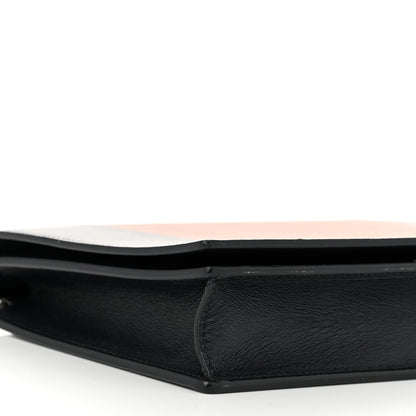 Celine Smooth Lambskin Frame Evening Chain Clutch Terracotta Navy 9 of 10