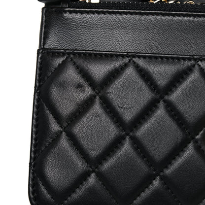 Chanel Lambskin Quilted Trendy CC Wallet On Chain WOC Black 12 of 15