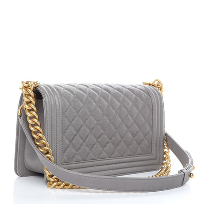 Chanel Caviar Quilted Medium Boy Flap Grey 3 of 10