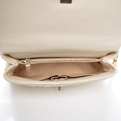 Chanel Caviar Quilted Small Coco Handle Flap White 5 of 9