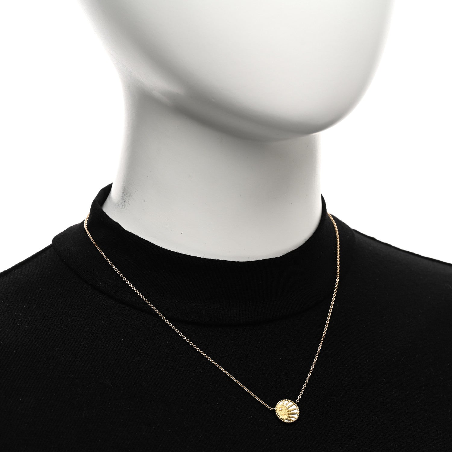 Christian Dior 18K Yellow Gold Diamond Black Onyx Mother of Pearl Rose Celeste Pendant Necklace 2 of 4