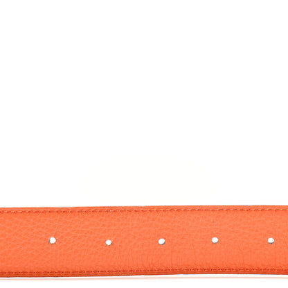 Hermes Box Togo 32mm H Belt 85 34 Black Orange 4 of 8