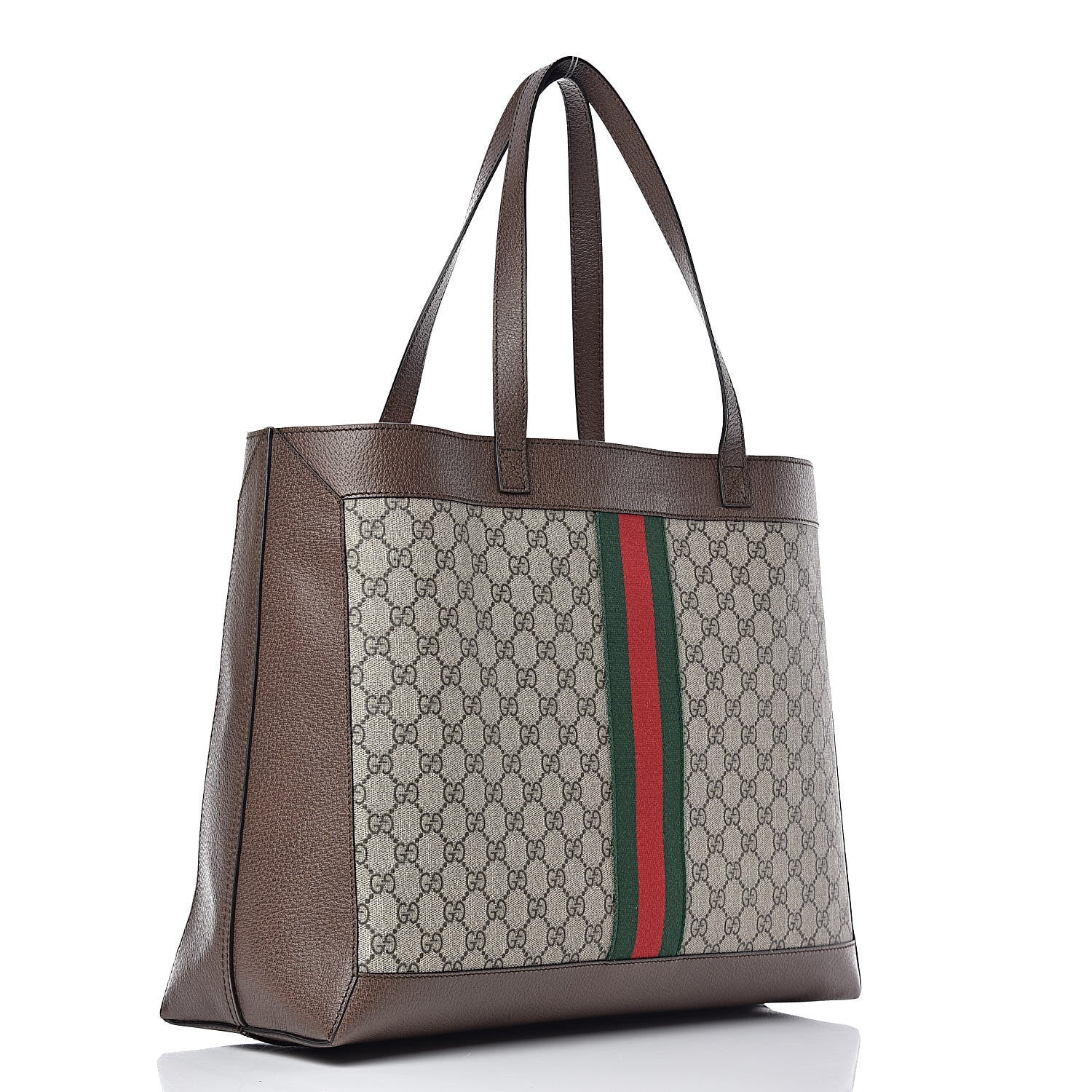 Gucci GG Supreme Monogram Web Ophidia Tote Brown 4 of 10