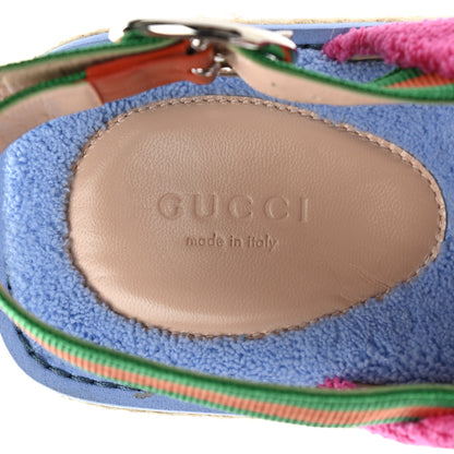 Gucci Terry Cloth Web Espadrille Platform Slingback Sandals 38.5 Lovely Multicolor 8 of 10